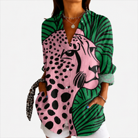 Philippa | Tropical Leopard Print Blouse