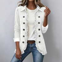 Perpetua | White Elegant Ruffle Denim Jacket