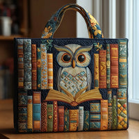 Quilted Tote Bag - Owl and Vintage Books