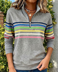 Brynn | Relaxed Striped Quarter-Zip Pullover