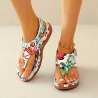 Women’s Floral Orthopedic Sandals with Cushioned Arch Support