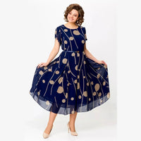 Ivy | Polka Dot Print Chiffon Midi Dress