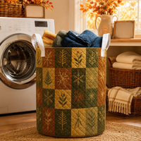 Lois Autumn Leaf Patchwork Quilted Laundry Basket