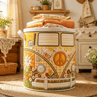 Vera Hippie Van Quilted Laundry Basket