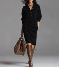 Scarlett™ | Elegant Winter Dress with Buttons