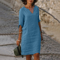 Rona | Elegant Linen Summer Dress
