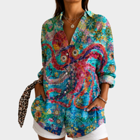 Marcella | Ocean Blossom Print Blouse