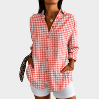 Adrienne | Coral Picnic Print Blouse