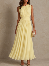 Juliette | Ruched Waist Sleeveless Maxi Dress