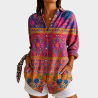 Petra | Vibrant Garden Mosaic Blouse