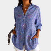 Tallulah | Lavender Mosaic Print Blouse