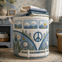 Frances Hippie Van Quilted Laundry Basket