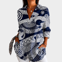 Vera | Coastal Mosaic Print Blouse