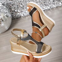 Elegant Comfort Slip-On Sandals Women Leather Wedge Heel Pain Relief