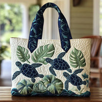 Quilted Tote Bag - Grace of the Sea Turtle