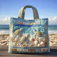 Quilted Tote Bag - Marine Turtles