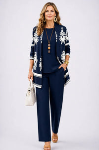 Joan™ | Three Piece Co-Ord Set - Navy Blue