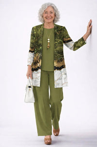 Joan™ | Three Piece Co-Ord Set - Olive Green
