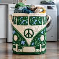 Clara Hippie Van Quilted Laundry Basket