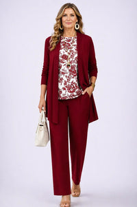 Joan™ | Three Piece Co-Ord Set - White & Red