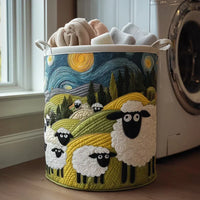 Maisie Starry Night Sheep Quilted Laundry Basket