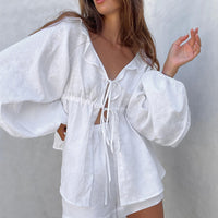 Lysandra | Women's Loungewear Two-Piece Set with Ruffled Top