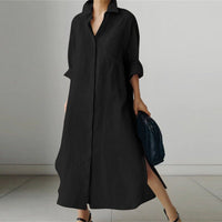 Elara | Oversized Linen Shirt Dress