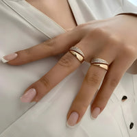 Aurora Geometric Multi-layer Gold-tone Ring