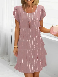 Victoria | Elegant Comfort Ruffle Dress