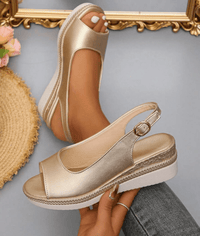 Orthopaedic Sandals for Women Cushioned Insole, Slingback Strap, Espadrille Trim