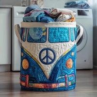 Thelma Colorful Hippie Bus Quilted Laundry Basket
