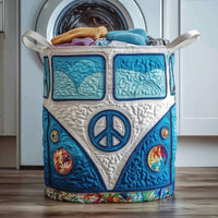 Mabel Hippie Van Quilted Laundry Basket