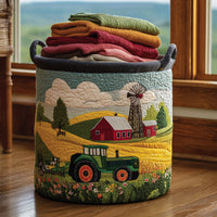 Gladys Tractor Dream Quilted Laundry Basket