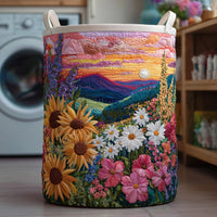 Sea Of Flowers Quilted Laundry Basket