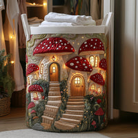 Mushroom Cottage Quilted Laundry Basket
