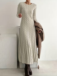 Jemima | Elegant Long Cable-Knit Dress
