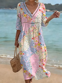 Sophia™ | Bohemian Floral Patchwork Maxi Dress