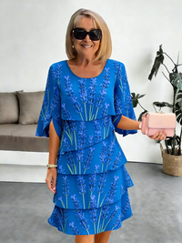 Delphine | Elegant Tiered Chiffon Dress