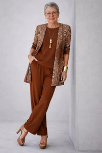 Joan™ | Three Piece Co-Ord Set - Rust Brown