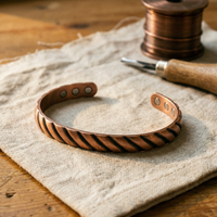 Pure Copper Twisted Cuff Bracelet