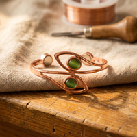 Copper Bracelet with Opal Accent