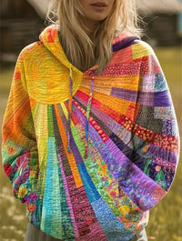 Beatrix | Multicolor Patchwork Sunburst Hoodie