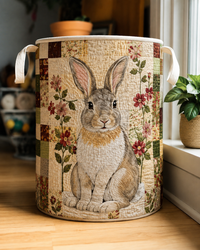 Sadie Cottage Rabbit Quilted Laundry Basket