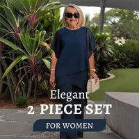 Relaxed Layered Top and Wide Leg Pants Set