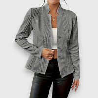 Scarlett | Women's Cable-Knit Mock-Neck Long-Sleeve Fitted Sweater