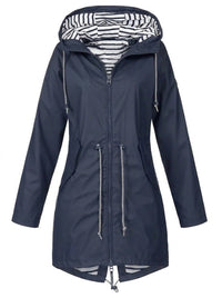 Victoria | Women's Hooded Drawstring Waterproof Rain Coat