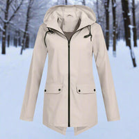 Layla | Women's Waterproof Hooded Rain Jacket Zip-Up Longline